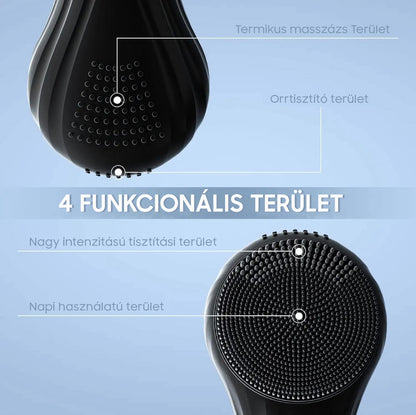 Elektromos arctisztító kefe termoterápiával - Fekete